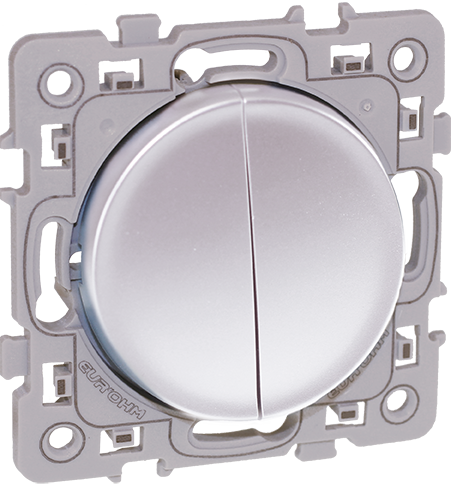 SQUARE Double Poussoir Silver