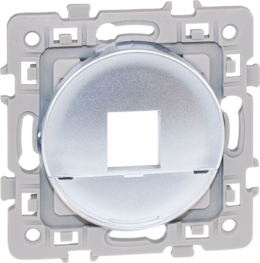 SQUARE Plastron pour noyau de prise RJ45 format Keystone Silver ( noyau non fourni)