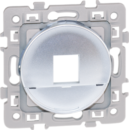 SQUARE Plastron pour noyau de prise RJ45 format Keystone Silver ( noyau non fourni)