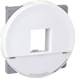 COMETE Plastron pour noyau de prise RJ45 format Keystone ( noyau non fourni) blanc