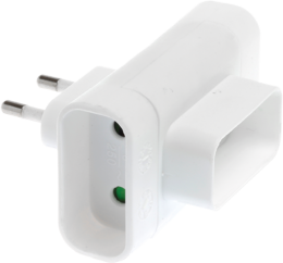 Triplite 2x6A latérale +1x6A frontale blanc