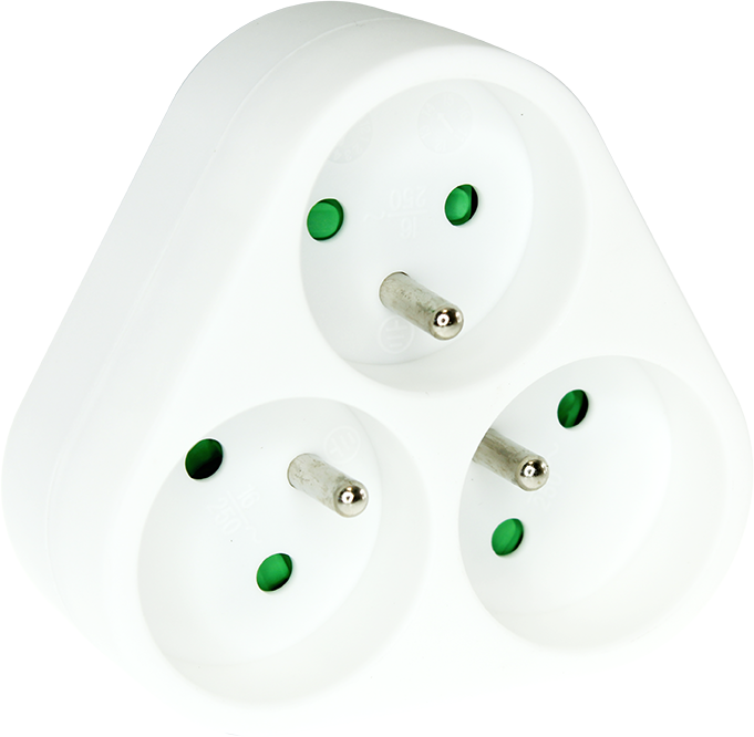 Triplite 3x16A triangle blanc