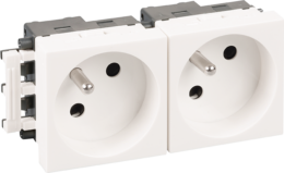 OPTIMA Bloc 2 prises 2P+T blanche