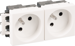 OPTIMA Bloc 2 prises 2P+T blanche