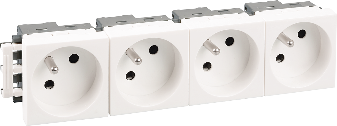 OPTIMA Bloc 4 prises 2P+T blanche