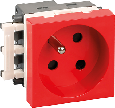 OPTIMA Prise détrompée 2P+T rouge (livrée sans détrompeur)