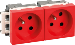 OPTIMA Bloc 2 Prises détrompées 2P+T rouges ( livrées sans détrompeur)