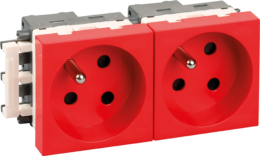 OPTIMA Bloc 2 Prises détrompées 2P+T rouges ( livrées sans détrompeur)