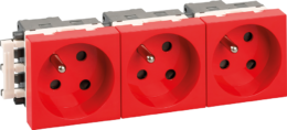 OPTIMA Bloc 3 Prises détrompées 2P+T rouges ( livrées sans détrompeur)