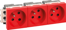OPTIMA Bloc 3 Prises détrompées 2P+T rouges ( livrées sans détrompeur)