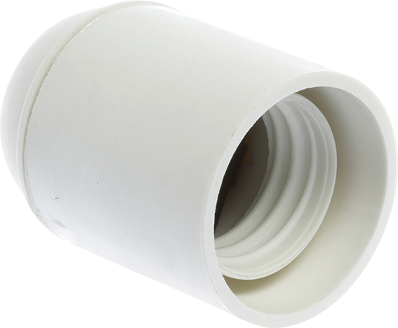 Douille E 27 simple bague blanche