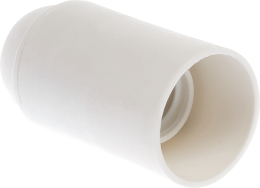 Douille E14 simple bague blanche