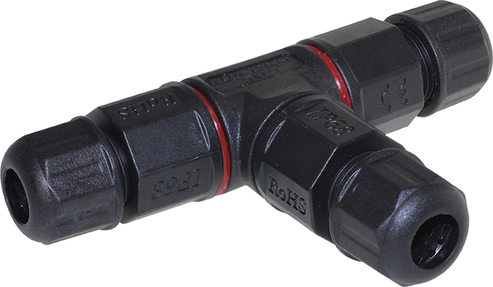 Connexion étanche IP68 en T pour cable 3x0.75mm² à 3x1.5mm²