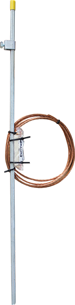 Kit piquet de terre cruciforme galvanisé 1m + barette de terre + cablette de terre 3m section 25mm²