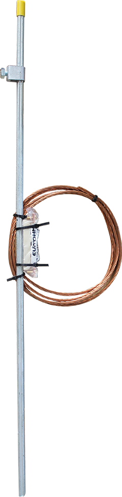 Kit piquet de terre cruciforme galvanisé 1m + barette de terre + cablette de terre 3m section 25mm²