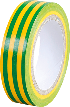 Ruban isolant vert/jaune largeur 15mm, longueur 10m