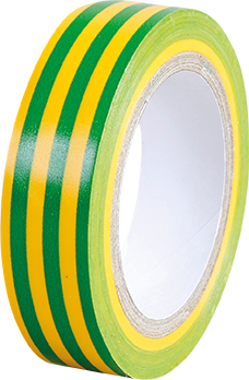 Ruban isolant vert/jaune largeur 15mm, longueur 10m
