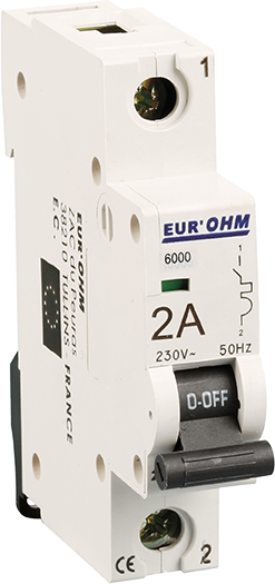 Disjoncteur 1P 2A courbe C  6kA