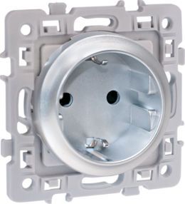 SQUARE  PC 2P+T SILVER SCHUKO