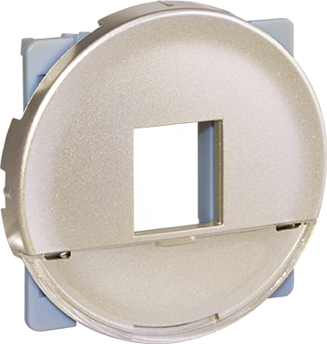 COMETE Plastron pour noyau de prise RJ45 format Keystone ( noyau non fourni) TITANE
