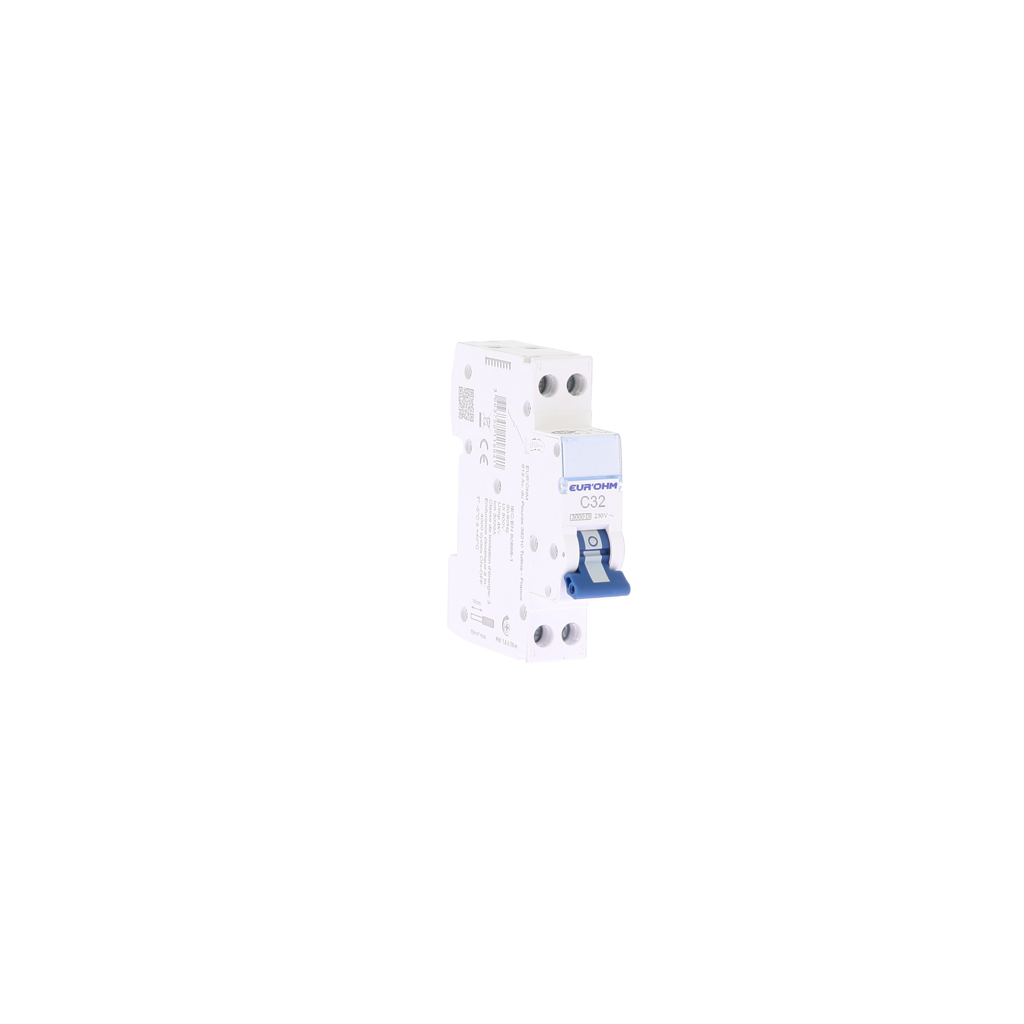 Disjoncteur 1P+N 32A courbe C connexion vis/vis 3kA NF