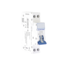 Disjoncteur 1P+N 32A courbe D connexion vis/vis  4,5kA NF