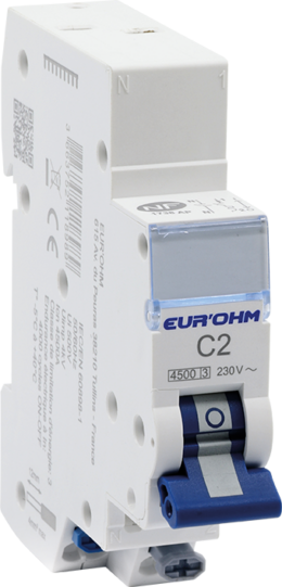 Disjoncteur 1P+N 2A courbe C connexion rapide/rapide 4,5kA NF