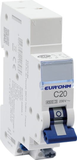 Disjoncteur 1P+N 20A courbe C connexion rapide/rapide 4,5kA NF