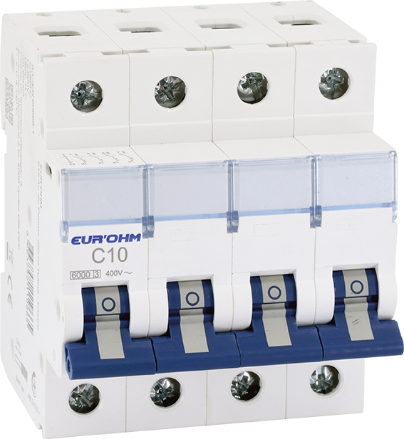 Disj. 4P 10A C vis/vis 6kA