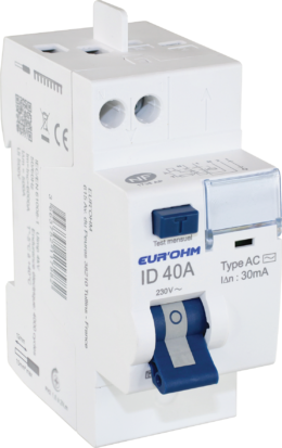 Interrupteur différentiel 2x40A  30mA H/H cx rapides type AC