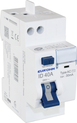 Interrupteur différentiel 2x40A  30mA H/H cx rapides type AC