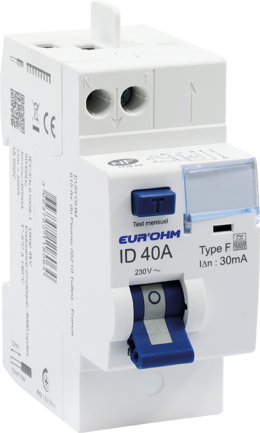 Interrupteur différentiel 2x40A  30mA H/H cx rapides type F