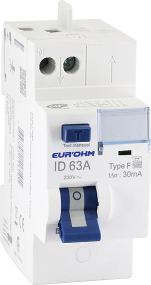 Interrupteur différentiel 2x63A 30mA H/H cx rapides type F