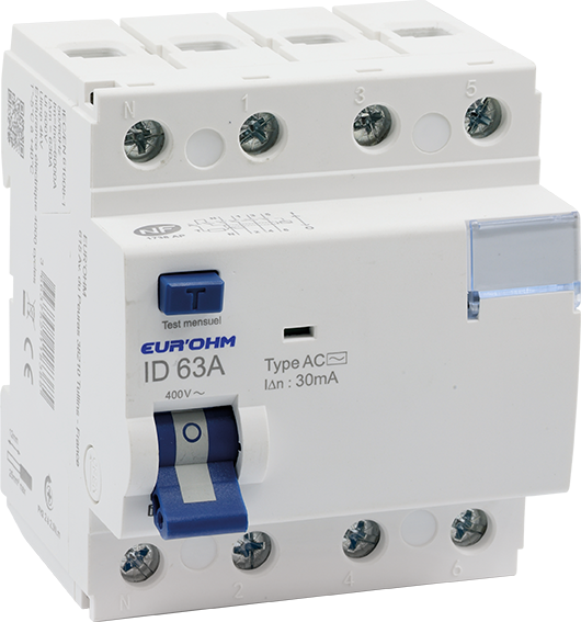 Interrupteur différentiel 4x63A 30mA type AC
