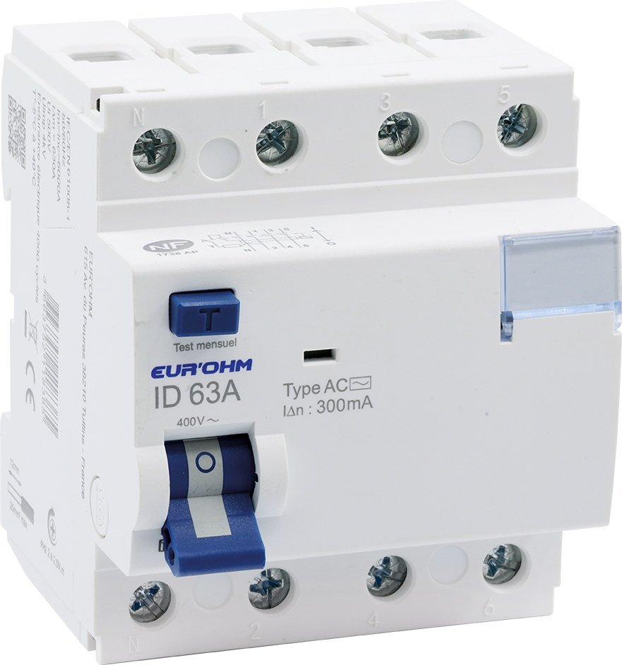 Interrupteur différentiel 4x63A 300mA type AC