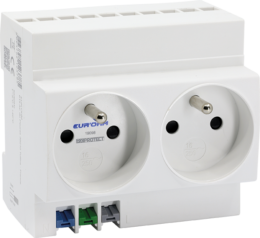 Prise de courant double 16A/230V 2P+T modulaire connexion rapide