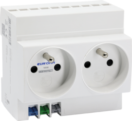 Prise de courant double 16A/230V 2P+T modulaire connexion rapide