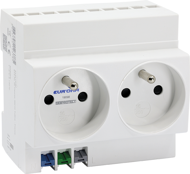 Prise double 2P+T modulaire