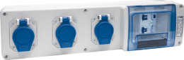 Coffret de chantier mono 3 prises simplifié - 1 disjoncteur diff. 16A + 3 prises 2P+T