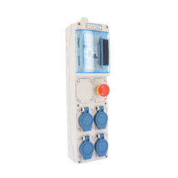 Coffret de chantier mono 4 prises simplifié 1 disj diff 16A + 4 PC 2P+T + Arret Urgence