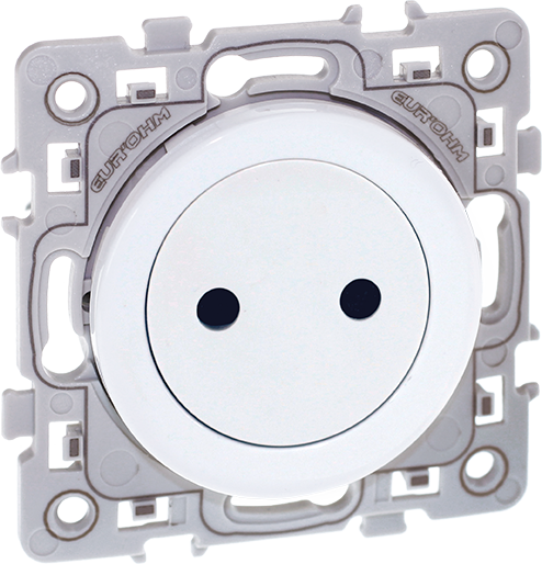 SQUARE Prise affleurante 2P blanc