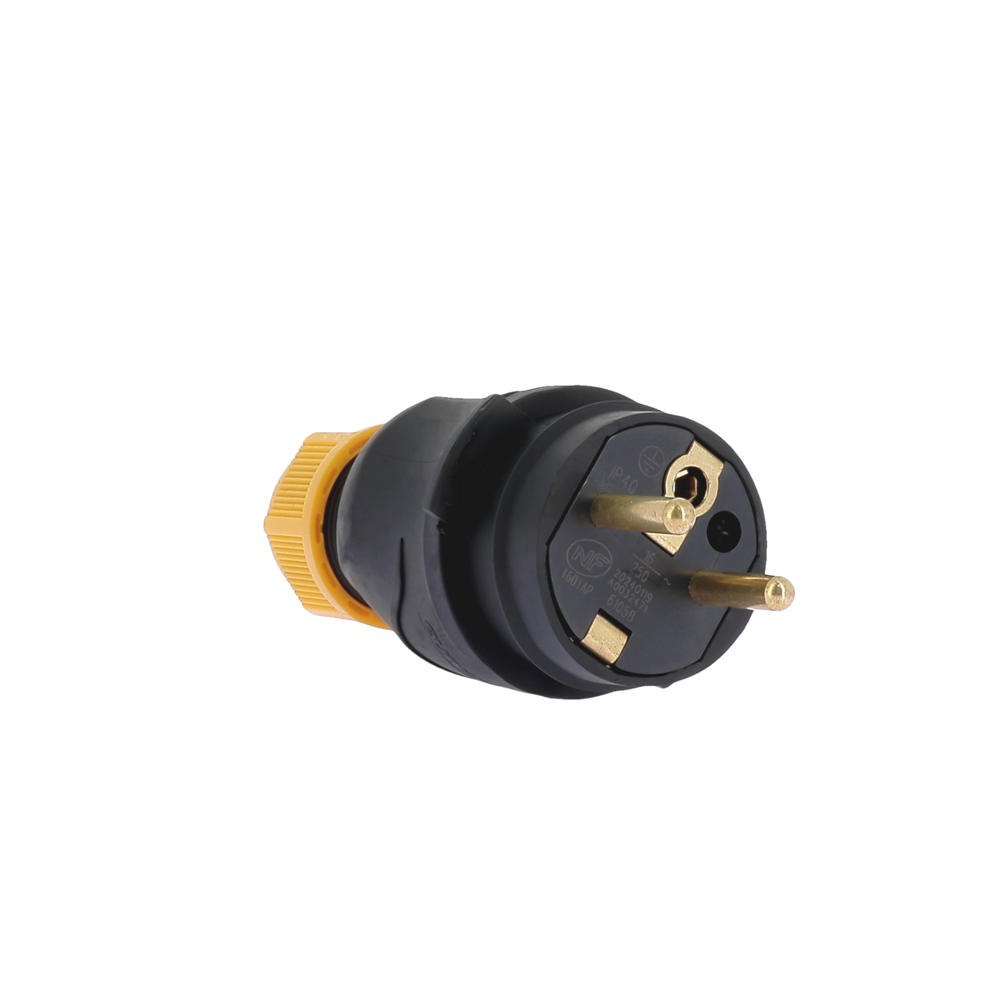 Fiche 16A caoutchouc étanche IP67 avec bague de verrouillage
