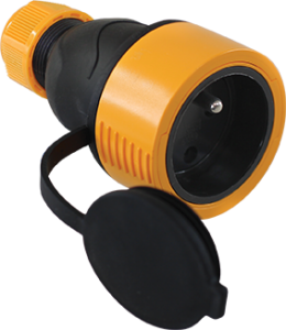 Prolongateur 16A caoutchouc étanche IP67 avec bague de verrouillage