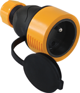 Prolongateur 16A caoutchouc étanche IP67 avec bague de verrouillage