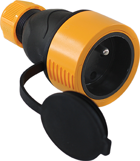 Prolongateur 16A caoutchouc étanche IP67 avec bague de verrouillage