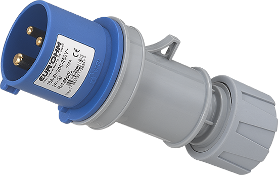 Fiche industrielle mobile droite 2P+T 16A 230V AC IP44