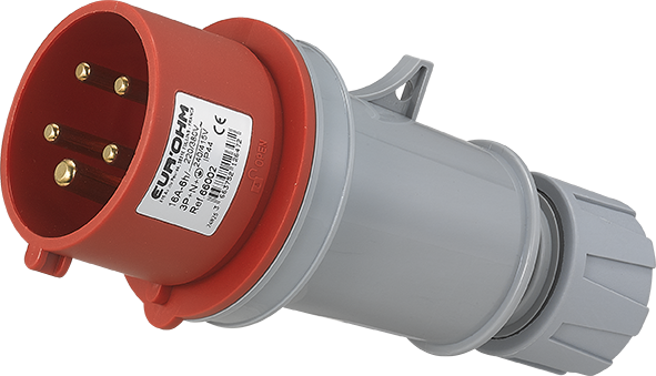 Fiche industrielle mobile droite 3P+N+T 16A 400V AC IP44