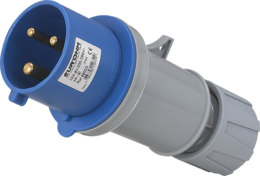 Fiche industrielle mobile droite 2P+T 32A 230V AC IP44