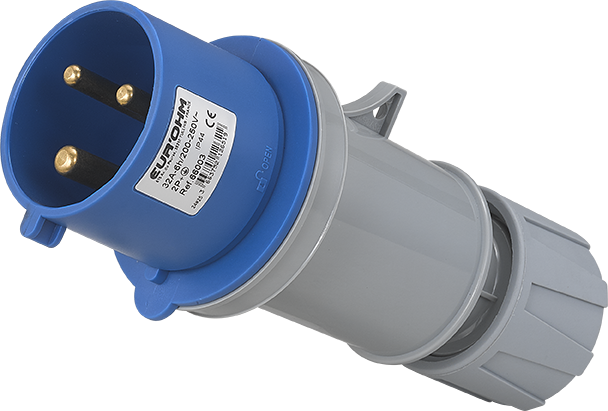 Fiche industrielle mobile droite 2P+T 32A 230V AC IP44