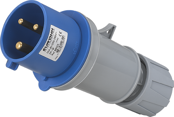 Fiche industrielle mobile droite 2P+T 32A 230V AC IP44